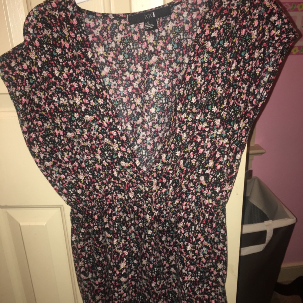 Floral V-Neck Shirt Dress